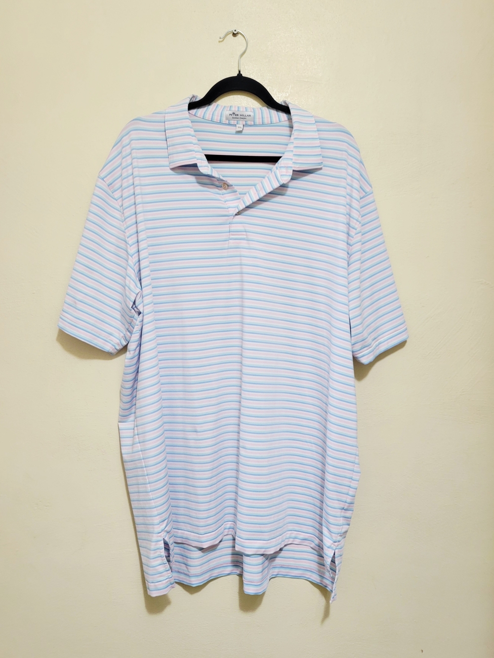 Peter Millar Light Blue & Pink Striped Polo